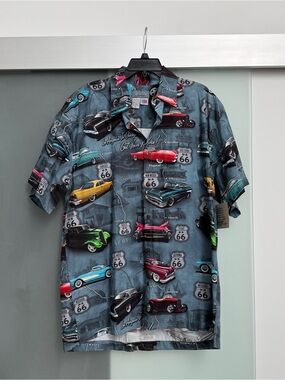 Classic Route 66 Car Print Short-Sleeve Shirt